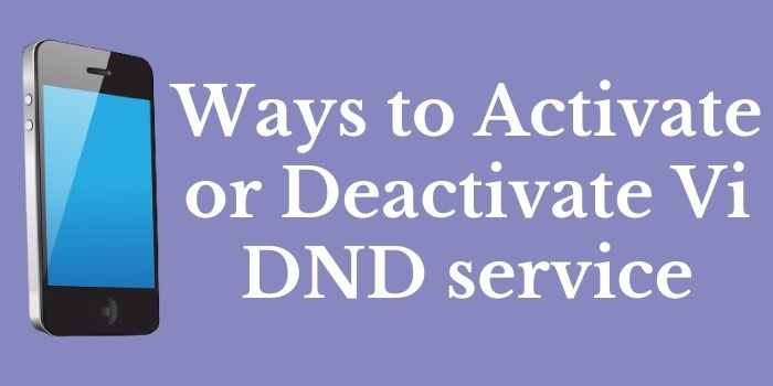 How To Activate And Deactivate DND Service in VI